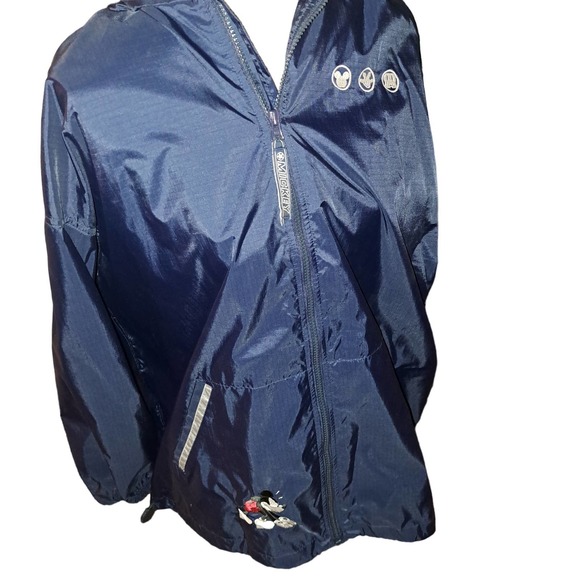 NEW Size Large Mickey Mouse Navy Blue Windbreaker with tuck in hood - Picture 10 of 10